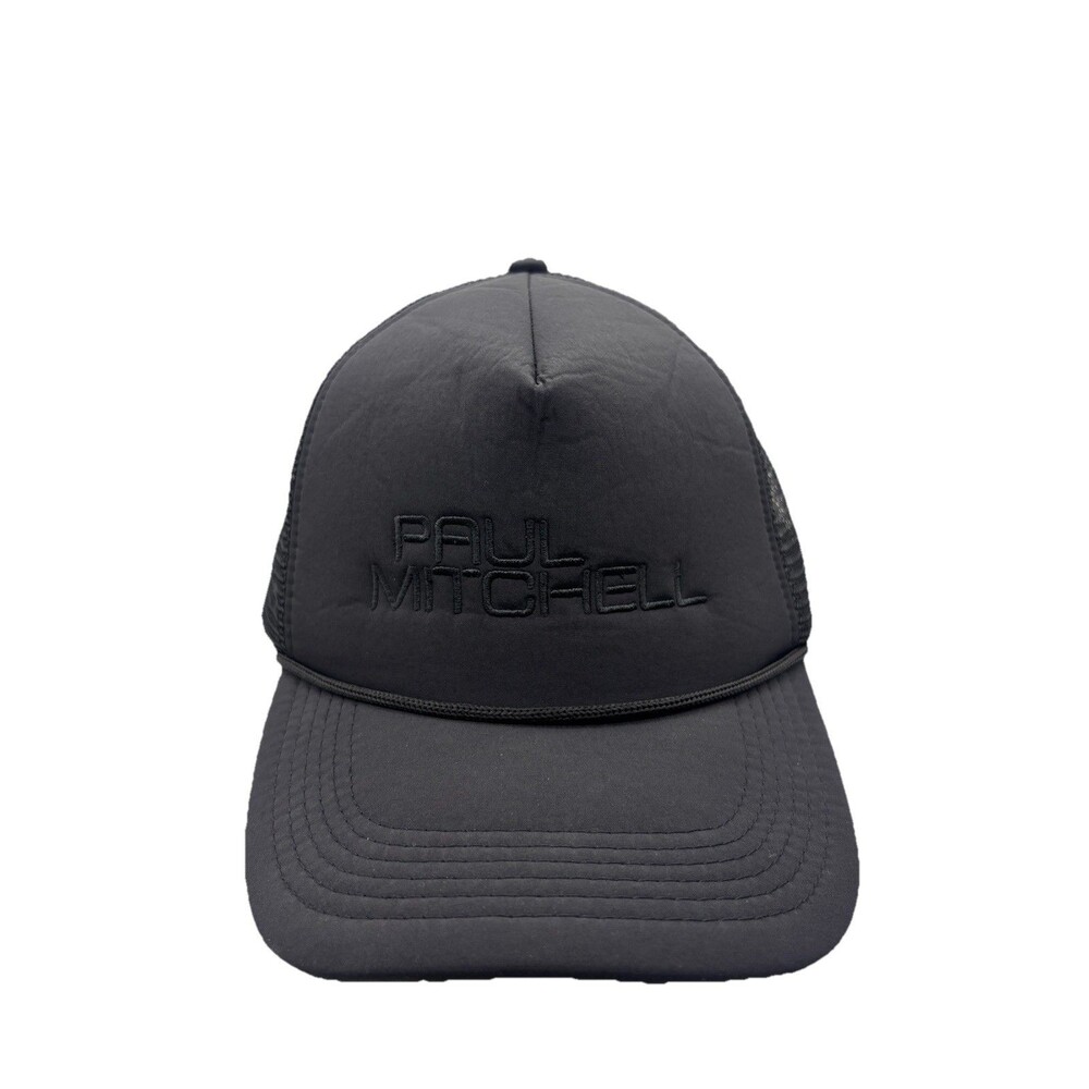 Paul Mitchell Black Trucker Hat Cap Embroidered